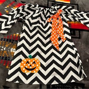 Boutique Halloween dress with chevrons and pumpkins size xs